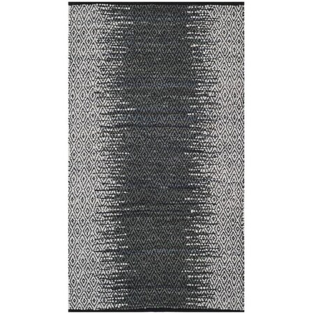 Safavieh 3 x 5 ft. Vintage Leather Hand Woven Area Rug Light Grey & Charcoal - Small Rectangle VTL389B-3
